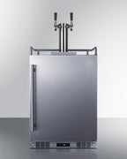 Outdoor/indoor built-in kegerator with dual tap kit to serve both beer and wine