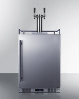 Outdoor/indoor built-in kegerator with dual tap kit to serve both beer and wine