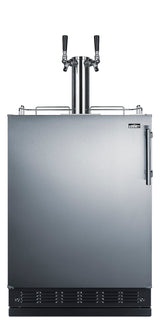 Commercial dual tap cold brew kegerator designed for built-in applications