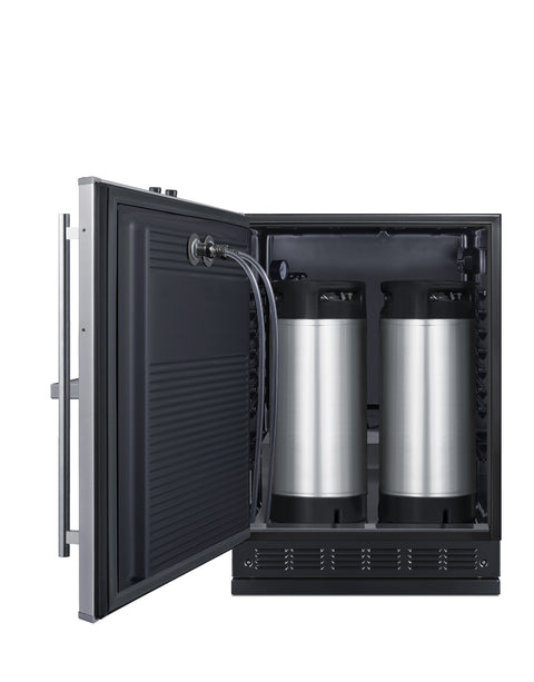 Built-in undercounter front tap coffee kegerator for commercial or home use
