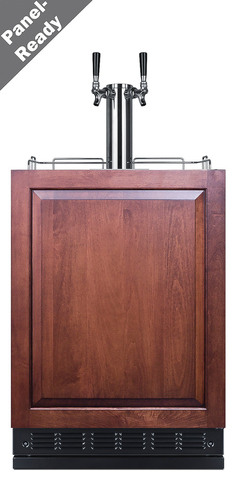 Commercial dual tap kegerator designed for built-in applications