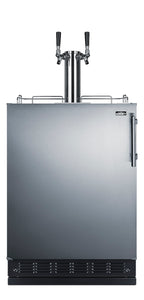 Commercial dual tap kegerator designed for built-in applications