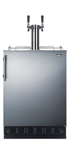 Commercial dual tap kegerator designed for built-in applications