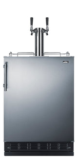Commercial dual tap kegerator designed for built-in applications
