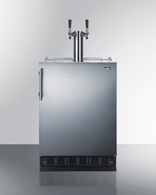 Commercial dual tap wine kegerator designed for built-in applications (Model SBC7BRSWK2)