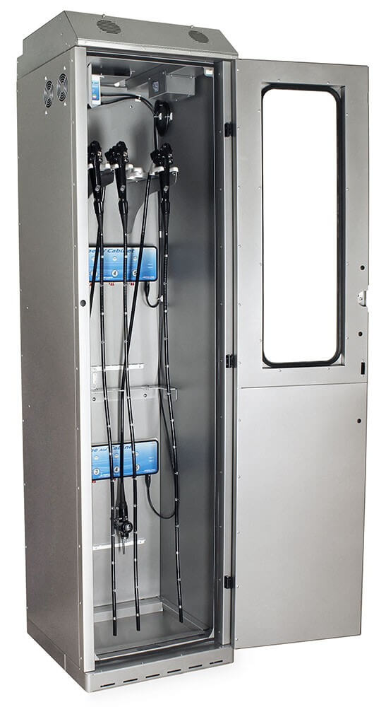 Harloff SureDry Stainless Steel Low Carbon 24" Wide Steel Scope Drying Cabinet, Capacity of 6 Scopes, Tempered Glass