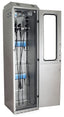 SureDry Painted Low Carbon 24" Wide  Steel Scope Drying Cabinet, Capacity of 6 Scopes, Tempered Glass Double Doors, Key