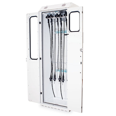 Harloff SureDry Painted Low Carbon 30" Wide Steel Scope Drying Cabinet, Capacity of 10 Scopes, Solid Double Doors, Key