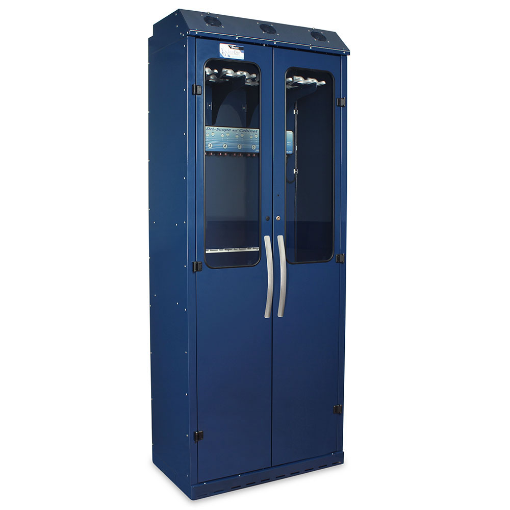 SureDry Painted Low Carbon Steel 36" Wide Scope Drying Cabinet, Capacity of 15 Scopes, Tempered Glass Double Doors, Key