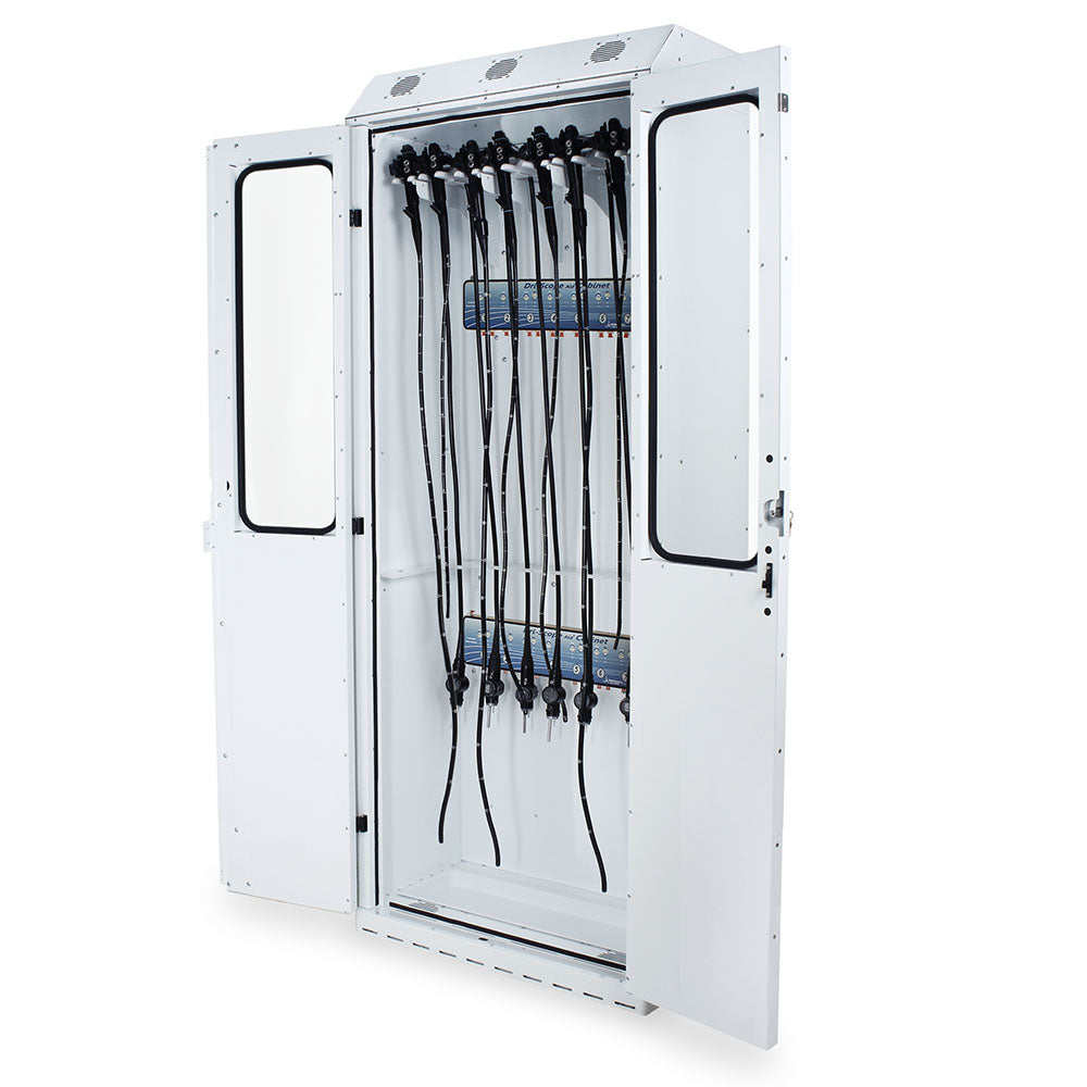 SureDry Painted Low Carbon Steel 36" Wide Scope Drying Cabinet, Capacity of 15 Scopes, Tempered Glass Double Doors, Key Secondary image
