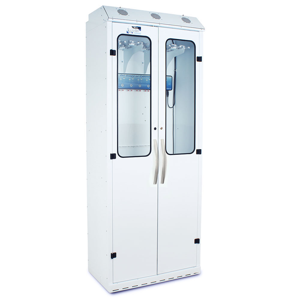 SureDry Painted Low Carbon Steel 36" Wide Scope Drying Cabinet, Capacity of 15 Scopes, Tempered Glass Double Doors, Key