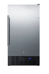 18" wide frost-free freezer built-in or freestanding use, with stainless steel exterior, lock, and digital thermostat