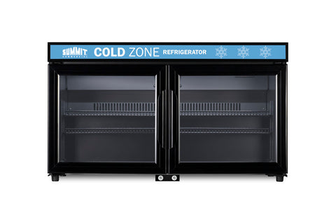 36" wide back bar countertop commercial beverage center with French doors and front lock