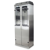 SureDry Stainless Steel Wall Mounted Scope Cabinet, for ENT scopes and similar, Tempered Glass Double Doors, Key Locking