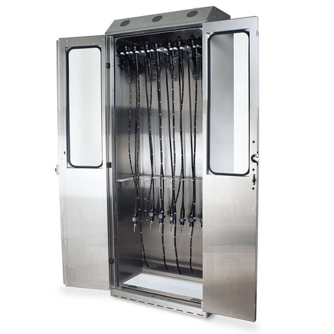 Harloff SureDry Stainless Steel Wall Mounted Scope Cabinet, 24" Wide by 48" High, for Storing 4 Bronchoscopes or