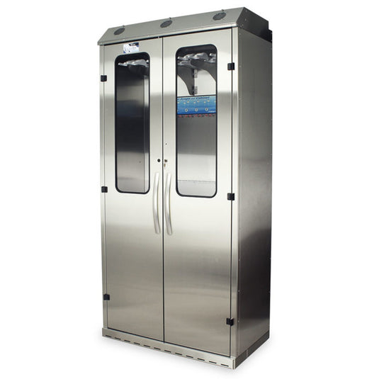 SureDry High Volume 16 Scope Cabinet with Dri-Scope Aid®, Stainless, Key Lock, SCSS8044DRDP-DSS3316