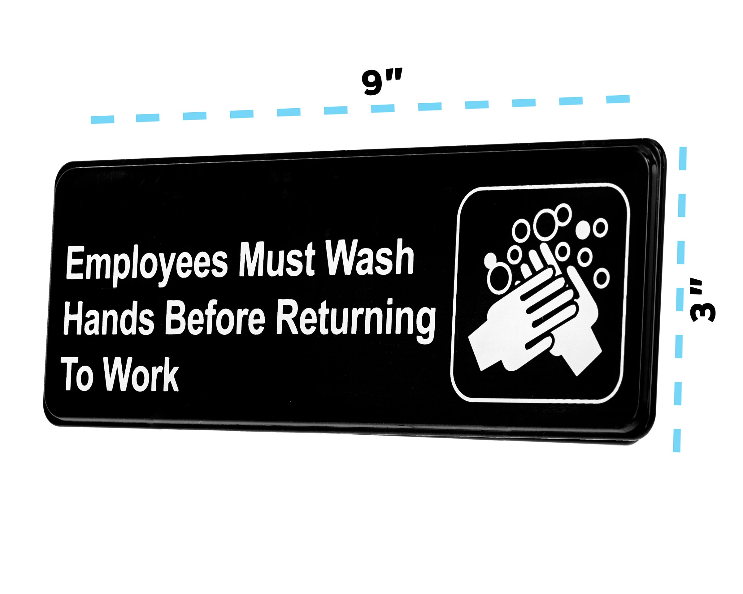 ALPINE INDUSTRIES EMPLOYEES MUST WASH HANDS BEFORE RETURNING TO WORK, PACK OF 3, 9?X3?