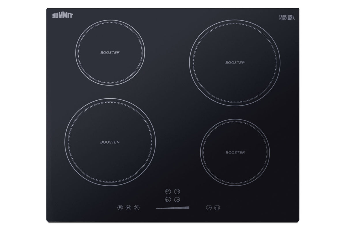 24" 230V 4-burner induction cooktop in black