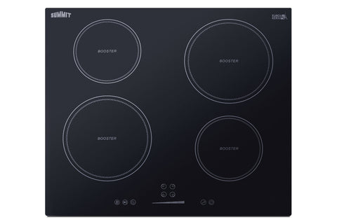 24" 230V 4-burner induction cooktop in black