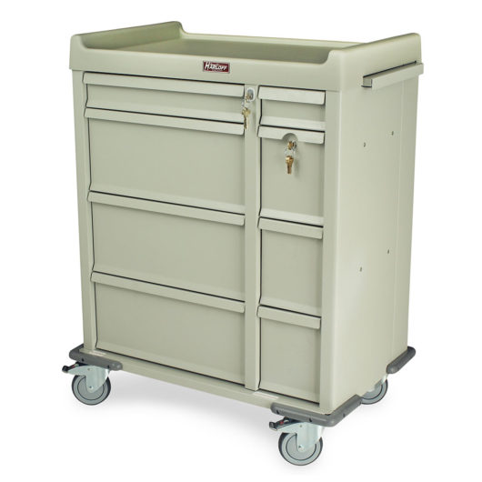 Punch Card Assisted Living Medication Cart, 600 Punch Card Capacity, Key Lock, SL480PC