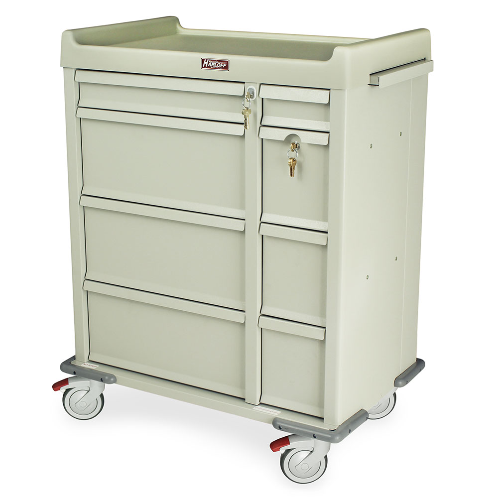Aluminum Universal Line, WIDE Punchcard Cart, Keylocking. Standard Package Includes Large Drawer Dividers, Pull-Out Sid