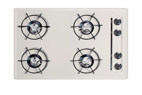 30" wide open burner gas cooktop in bisque with spark ignition