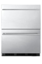 Commercially approved two-drawer auto defrost all-refrigerator in full stainless steel for built-in or freestanding use