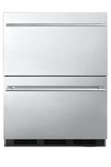 Commercially approved two-drawer auto defrost all-refrigerator in full stainless steel for built-in or freestanding use