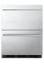 Commercially approved two-drawer auto defrost all-refrigerator in full stainless steel for built-in or freestanding use