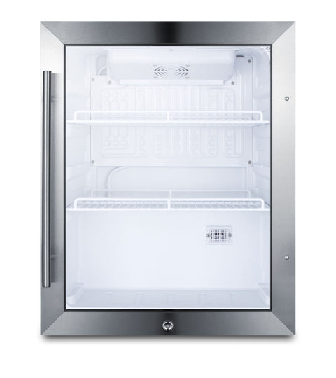 Outdoor compact commercial beverage center with lock