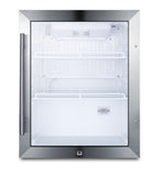 Outdoor compact commercial beverage center with lock
