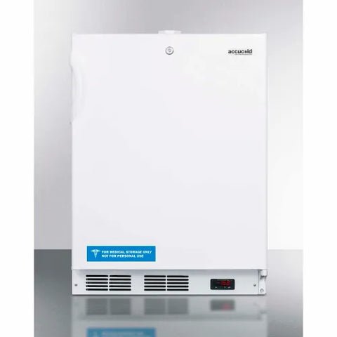Accucold Frost-free built-in undercounter all-freezer for residential use, with factory installed icemaker, panel-ready