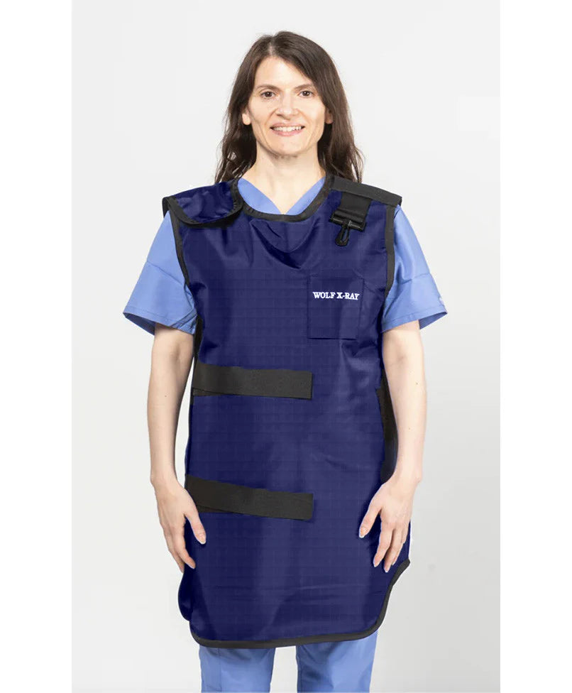 SPECIAL PROCEDURE APRON - .5 mm Light Weight Lead 22X38 Shimmering Electric Blue - Medium