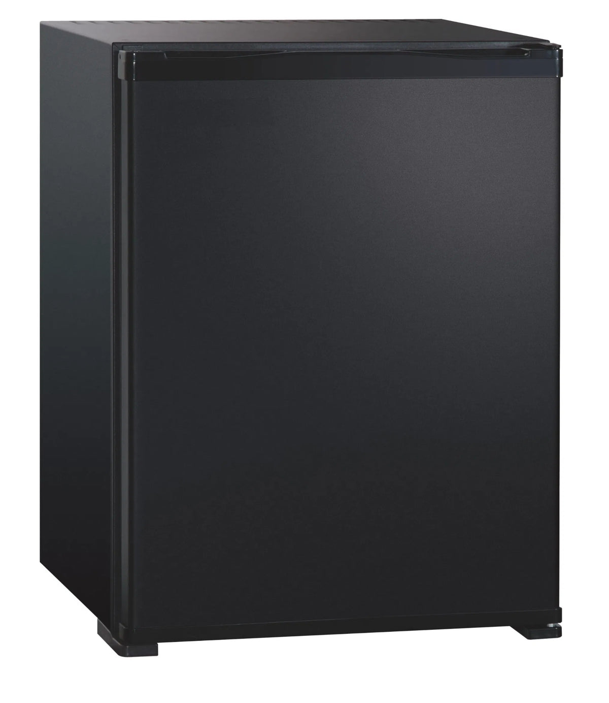Accucold Compact solid door minibar in black with front lock (Model MB12BLHD)