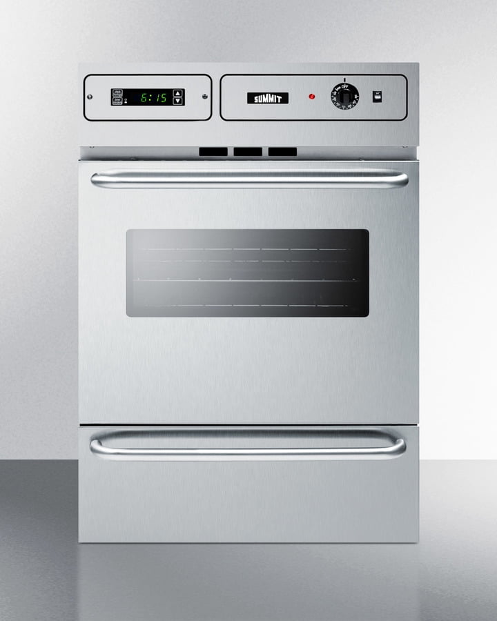 Accucold Stainless steel gas wall oven with electronic ignition and digital clock/timer; for cutouts 22 3/8" wide by 34 Main image
