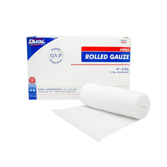 Sterile Rolled Gauze 4" x 5yd 2-Ply
