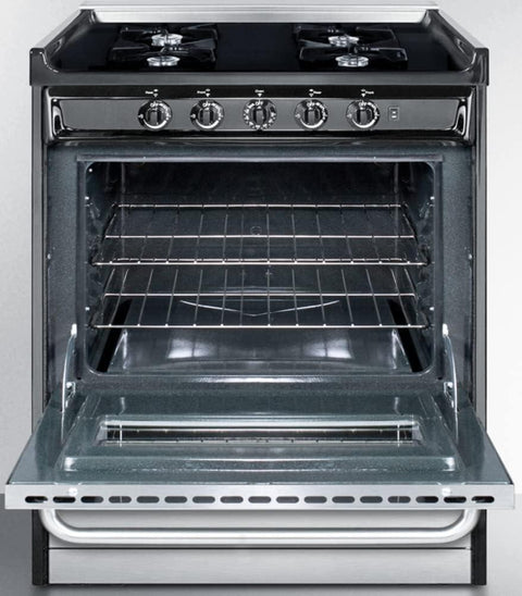 Accucold 20" Wide Slide-in Style Gas Range in Stainless Steel, Open Burners