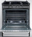 20" wide slide-in style gas range in stainless steel, open burners