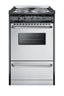20" wide slide-in style electric coil range in stainless steel