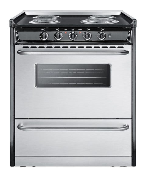 30" Electric Coil Range in Black