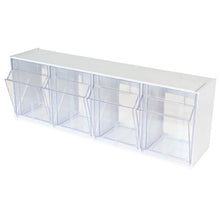 Four Compartment Medical Tilt Bin, Rail Clip Mount, TILTBIN4RC