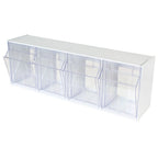 Tilt Bin, 4 Compartments, Direct Mount, Includes Mounting Hardware, Custom Drilling to Specified Location. (was model 68