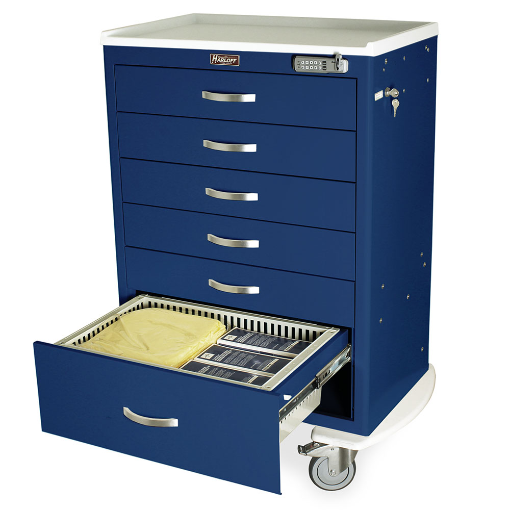 Harloff Aluminum Drawer Inset - Fits 6 inch and Taller Med Cart Drawers 27.5" Wide. (Insert is 2" Tall)