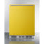 Undercounter 24" all-refrigerator for residential use with saffron gold door, stainless steel handle, and black cabinet