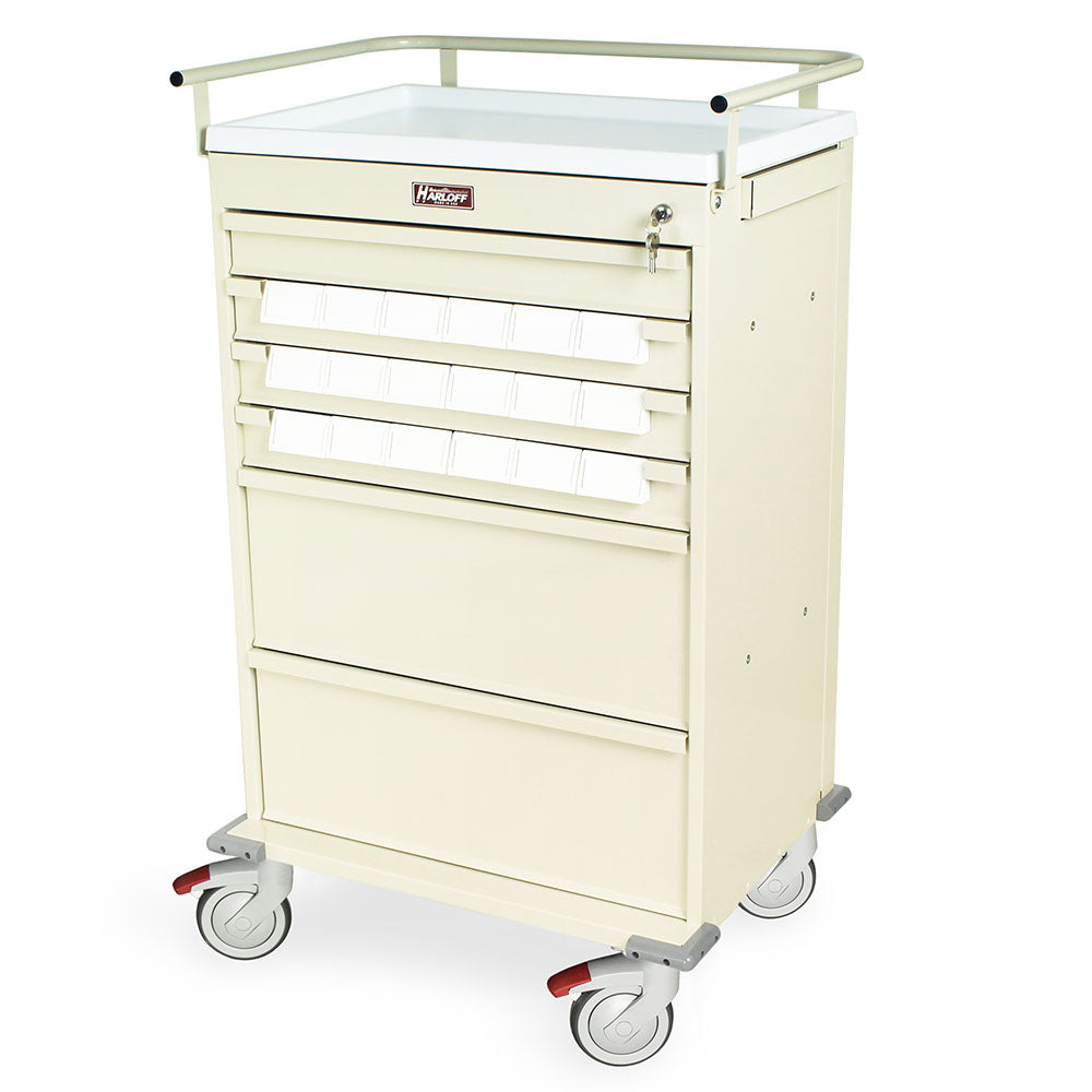 Harloff Value Med-Bin Cart with Key Lock, includes 18-each 3.5-inch Bins – VLT18BIN3SP