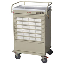 Value Med-Bin Cart with Basic Electronic Pushbutton Lock with Key Lock Override. Factory Set User and Supervisor Code. (Model VLT30EBIN3SP)
