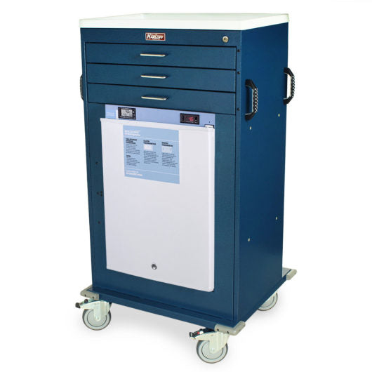 Mobile Vaccine Refrigerator Cart, Three Drawer, Key Lock, VR4300K-AC