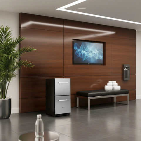 Accucold Built-in undercounter two-drawer all-refrigerator in complete stainless steel with panel-ready drawer fronts