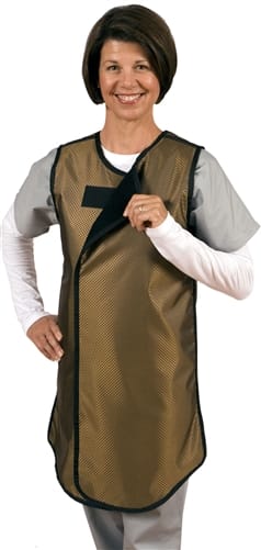 FRONT CLOSING SPECIAL PROCEDURE APRON - .25 mm   Lead Free   25x42  Shimmering Tan - Extra Extra Large