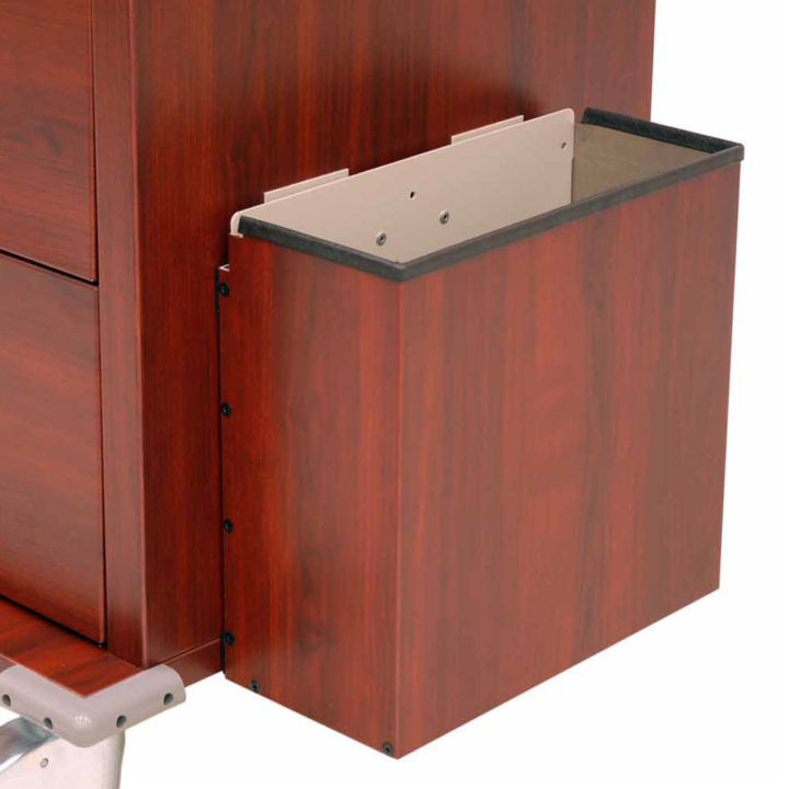 Wood Vinyl Coated Aluminum Waste Container (without lid), Buffalo Oak.  (WV carts are not pre-drilled for accessories. C Main image
